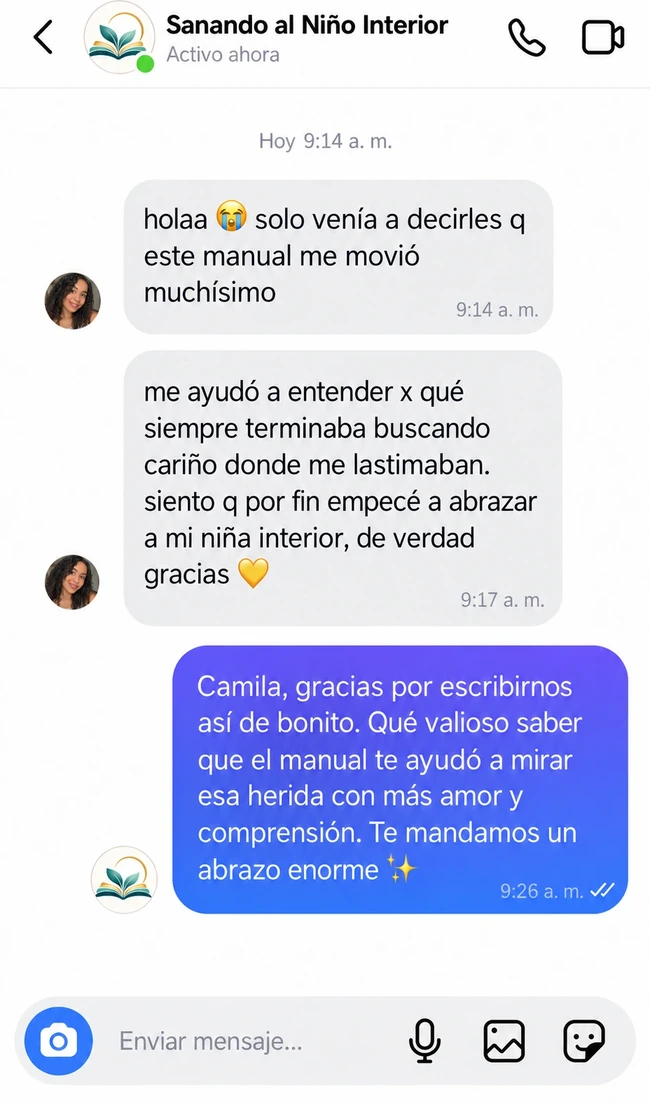 Conversación con Camila sobre su experiencia con el manual