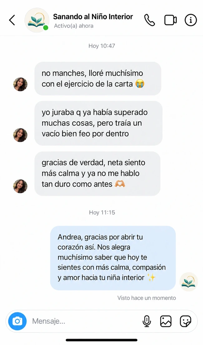 Conversación con Andrea sobre su experiencia con el manual